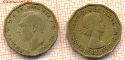 Великобритания 3 пенса 1945,1963 г., до 25.07.2021 г. 22.00 - Великобритания 3 пенса 1945 63 3037а