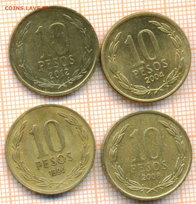 Чили 10 песо, фикс - Чили 10 песо 4шт 3036