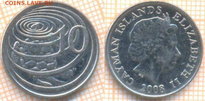 Каймановы острова 10 центов 2008 г., до 25.07.2021 г. 22.00 - Кайманы 10 центов 2008 1807