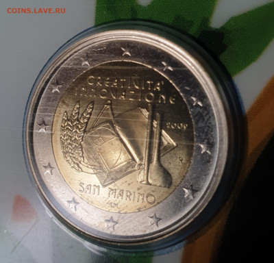 Сан Марино 2 евро 2009 Год творчества и инноваций - 20210607_093224