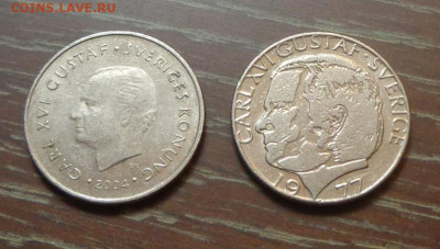 ШВЕЦИЯ - 1 крона ходячка два типа до 10.08, 22.00 - Швеция 1 крона 1977, 2004_1.JPG