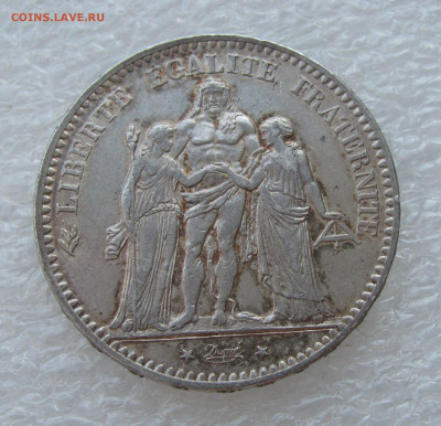 Франция. Третья республика. 5 ФРАНКОВ 1877 года. - 5 Франк (5).JPG