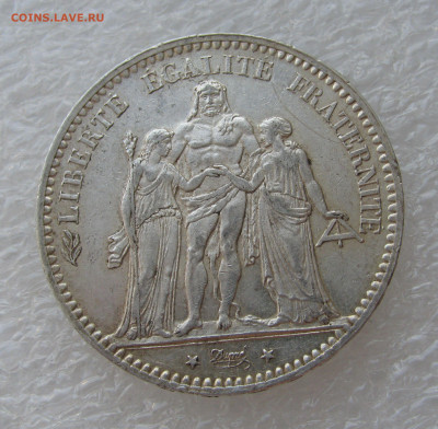 Франция. Третья республика. 5 ФРАНКОВ 1876 года. - 1876 (7).JPG