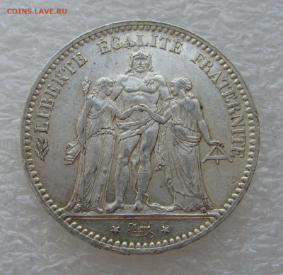 Франция. Третья республика. 5 ФРАНКОВ 1876 года. - 1876 (6).JPG