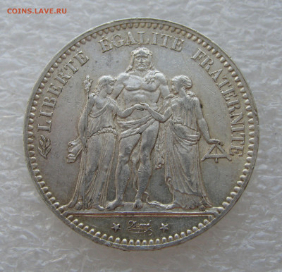 Франция. Третья республика. 5 ФРАНКОВ 1876 года. - 1876 (5).JPG