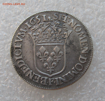 Королевство Франция. Людовик XIV. ½ ЭКЮ 1651 года. - ½ ЭКЮ 1651 (7).JPG