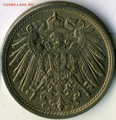 10 пфеннигов 1912г. UNC - до 14.08.21 в 22.00 МСК - 1