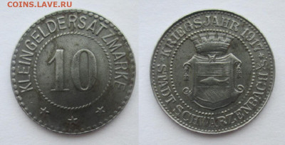 Нотгельды Германии. Обзорная тема. - 10 пф. 1917г. Шварценбах-ан-дер-Зале, железо.JPG