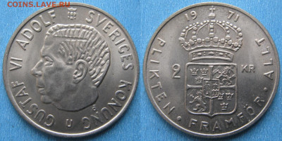 Швеция 2 кроны 1971 до 18-08-21 в 22:00 - Швеция 2 кроны 1971    201-к79-4477