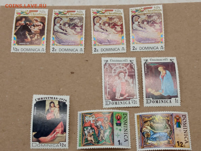 Доминика- подборка марок Рождество 1974-1977 гг. ЧБН 9шт - IMG_20201111_011818-min