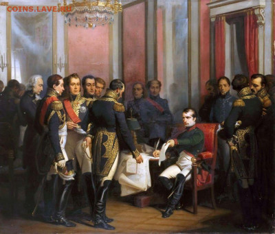 Французская империя. Наполеон I - отречение. 5 ФРАНКОВ 1814 - НП14