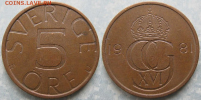 Швеция 5 эре 1981 до 20-08-21 в 22:00 - Швеция 5 эре 1981    9965