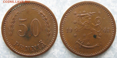 Финляндия 50 пенни 1943 (Cu) до 21-08-21 в 22:00 - Финляндия 50 пенни 1943    168-ак3-3605