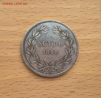 Ватикан Папская область 1 скудо 1848 Папа Римский Пий IX - vatikan_papskaja_oblast_1_skudo_1848_papa_rimskij_pij_ix_tirazh_29000_serebro_redkost_krona_shajba (2)