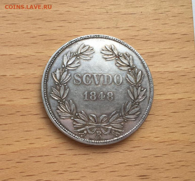 Ватикан Папская область 1 скудо 1848 Папа Римский Пий IX - vatikan_papskaja_oblast_1_skudo_1848_papa_rimskij_pij_ix_tirazh_29000_serebro_redkost_krona_shajba