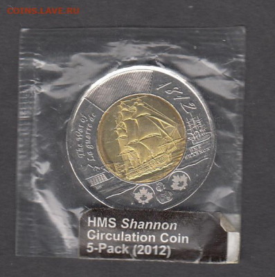 Канада. 2 доллара. 2012. Фрегат Shannon. Война 1812 года - 257