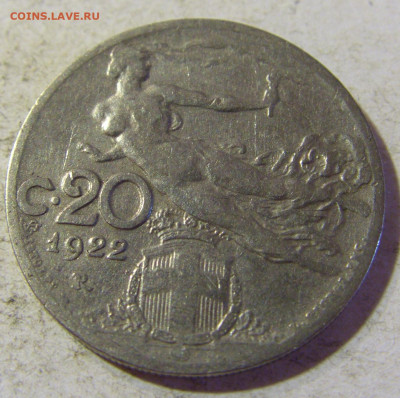 20 чентезимо 1922 Италия №1 24.08.21 22:00 М - CIMG6322.JPG