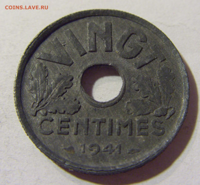 20 сантим 1941 Виши Франция №1 24.08.21 22:00 М - CIMG6582.JPG