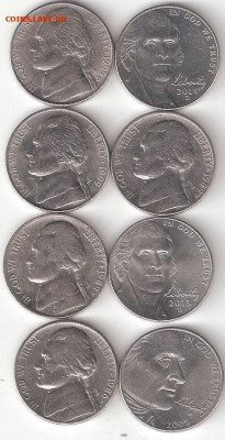 США: НИКЕЛЬ(5 Центов) - 8шт. как один лот 008 - Никель%285ц%29-8шт Р 008