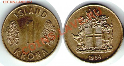 >L< Исландия 1 крона 1969 до 30.10.11 21:00 - Ислан_1_1969