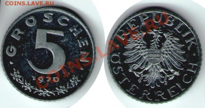 >L< Австрия 5 грош 1970 (ПРУФ) до 30.10.11 21:00 - Австрия_5_1970