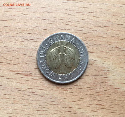 биметалл Гана 100 седи 1991 плоды Какао бобы флора - IMG_9236.JPG