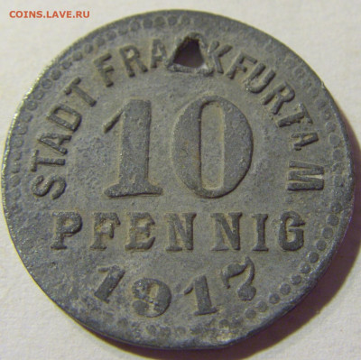 Нотгельд 10 пф 1917 Франкфурт №1 30.08.2021 22:00 МСК - CIMG7155.JPG