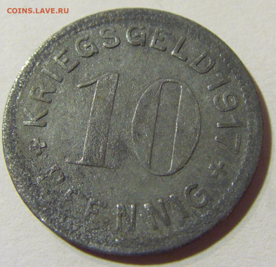 Нотгельд 10 пф 1917 Меттманн №1 30.08.2021 22:00 МСК - CIMG7235.JPG