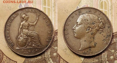 1 фартинг 1848 Виктория Великобритания 28.08.2021 в 22:00 - 009
