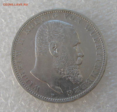 Королевство Вюртемберг. Вильгельм II. 5 МАРОК 1903 года. - Вюр1903 (3).JPG