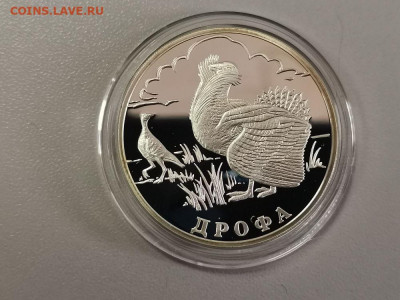 1р 2004г Красная книга- Дрофа - пруф Ag900, до 03.09 - X Дрофа-1
