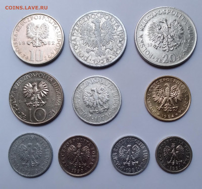 Польша 10 монет 1958-92г. до 5. 09. 21г. 22:00 - 20210830_082105