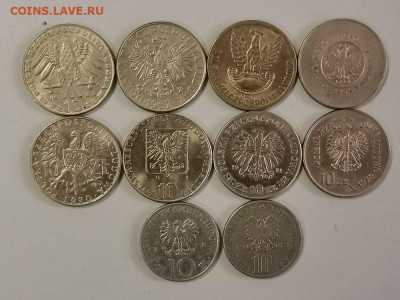 Польша 10 злотых 1967-1983 (10шт разные), до 05.09 - Ш Польша 10злотых 10шт-2