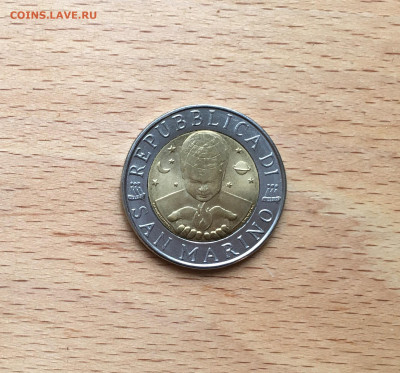 биметалл Сан Марино 500 лир 1996 философ Гегель - IMG_9276.JPG