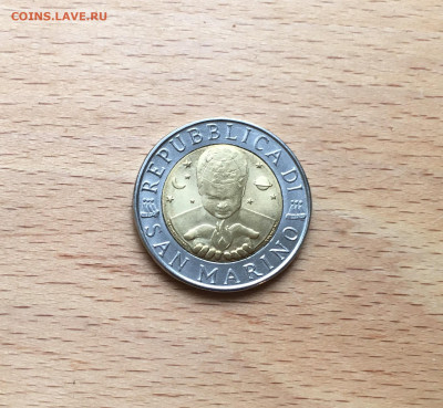 биметалл Сан Марино 500 лир 1996 философ Гегель - IMG_9279.JPG