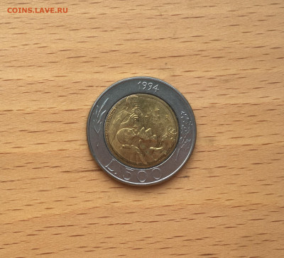 биметалл Сан Марино 500 лир 1994 Каменотёс - IMG_0111.JPG