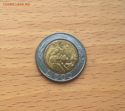 биметалл Сан Марино 500 лир 1994 Каменотёс - IMG_0113.JPG