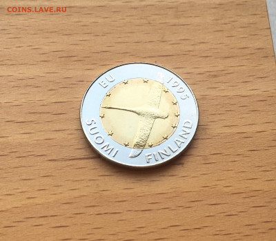 биметалл Финляндия 10 марок 1995 Вступление Финляндии в ЕС - IMG_9893.JPG