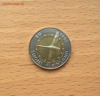 биметалл Финляндия 10 марок 1995 Вступление Финляндии в ЕС - IMG_9889.JPG