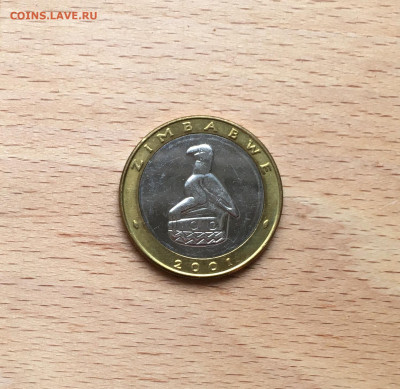 биметалл Зимбабве 5 долларов 2001 Носорог фауна - IMG_9282.JPG