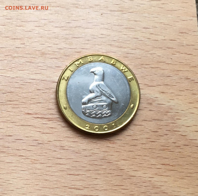 биметалл Зимбабве 5 долларов 2001 Носорог фауна - IMG_9280.JPG
