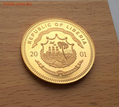 Крона Шайба Либерия 5$ долларов 2001 Экю Proof Пруф - krona_shajba_liberija_5_dollarov_2001_ekju_proof_pruf (1)
