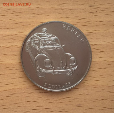 Крона Шайба Либерия 5 долларов 2000 Volkswagen Beetle Жук - krona_shajba_liberija_5_dollarov_2000_volkswagen_beetle_folksvagen_zhuk_avtomobil_mashina_avto