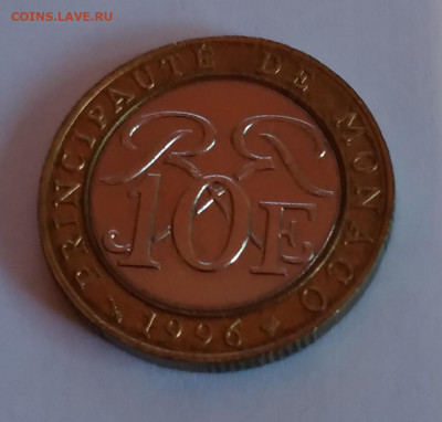 Монако 10 Фр. 1996г. до  11. 09. 21г. 22:00 - 20210906_140219