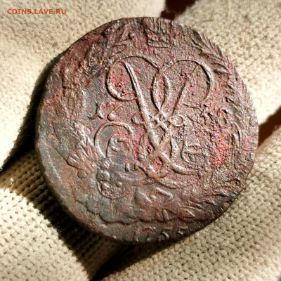 2 копейки 1758 года перечекан с облачной копейки 1755 года - IMG_20210906_172843