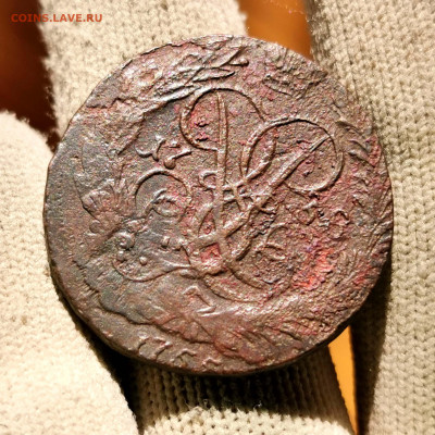 2 копейки 1758 года перечекан с облачной копейки 1755 года - IMG_20210906_172852