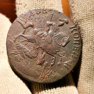 2 копейки 1758 года перечекан с облачной копейки 1755 года - IMG_20210906_172903