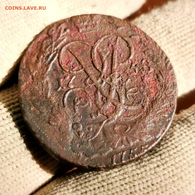 2 копейки 1758 года перечекан с облачной копейки 1755 года - IMG_20210906_172921