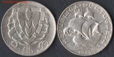 Португалия 2,5 эскудо 1943 до 22:00мск 10.09.21 - Португалия 2,5 эскудо 1943