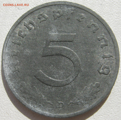 Германия оккупация союзников 5 рейхспфеннигов 1947 D до 17.9 - IMG_0123.JPG